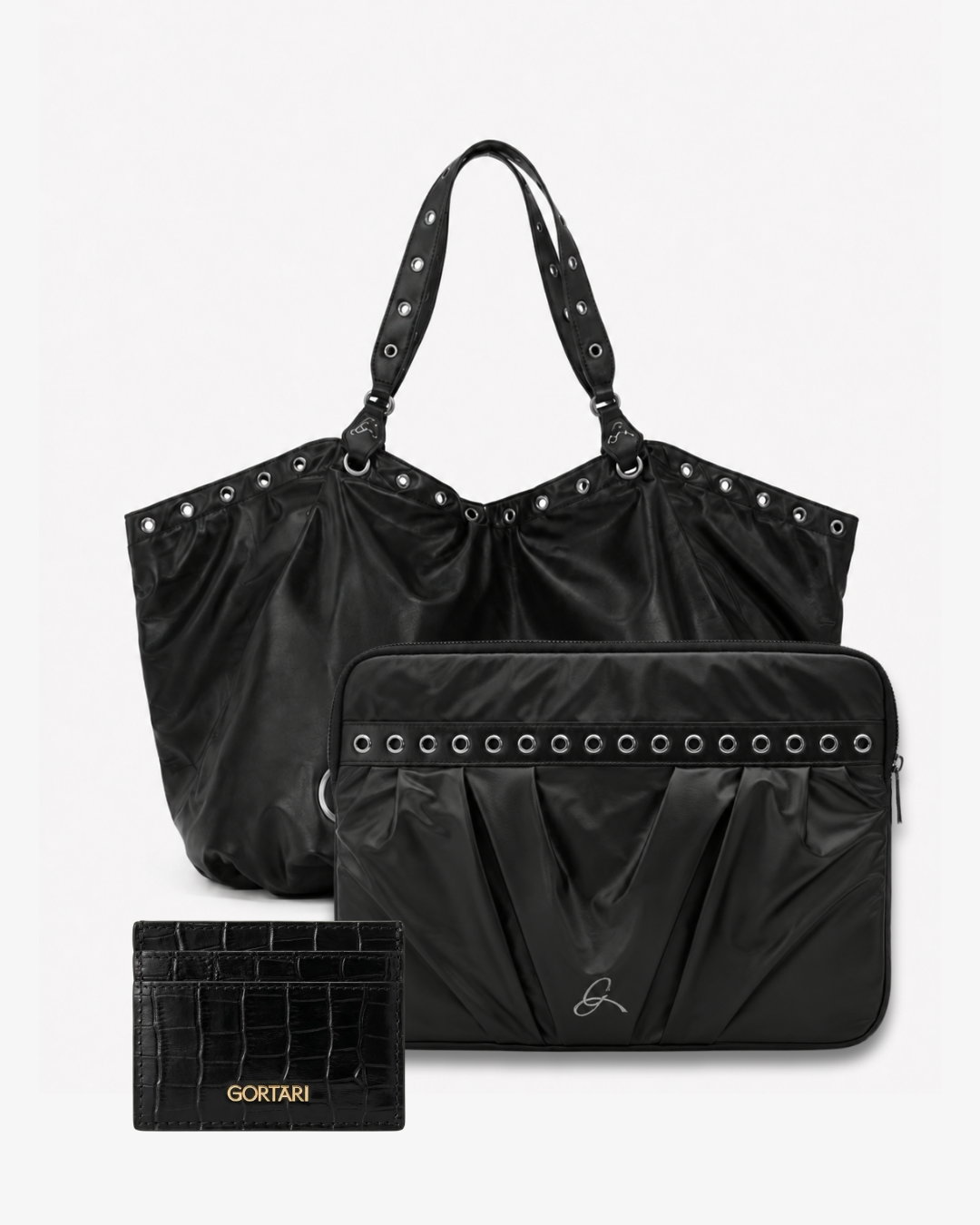 Bolso Nylon Noir + Funda + Tarjetero
