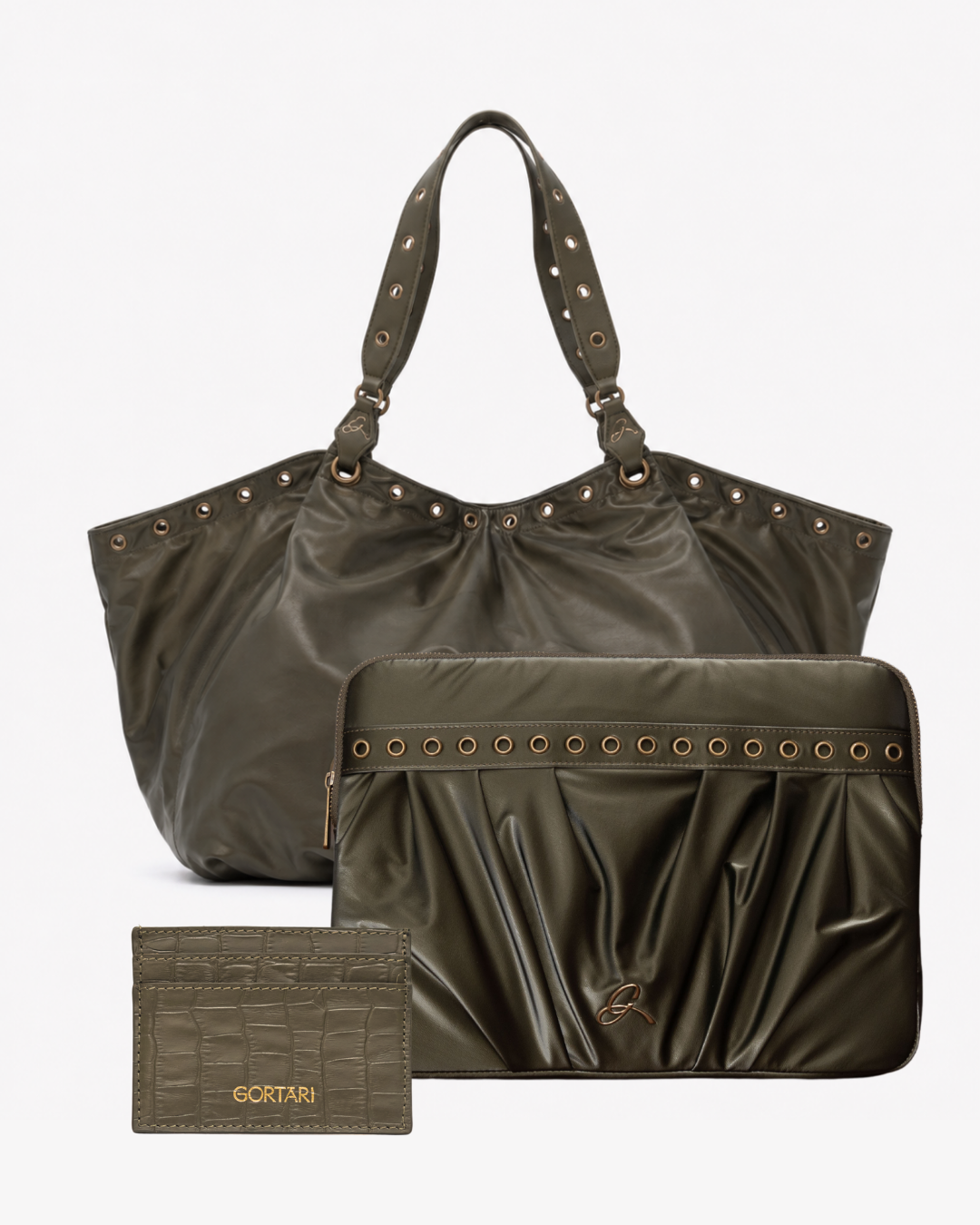 Bolso Nylon Wasabi + Funda + Tarjetero